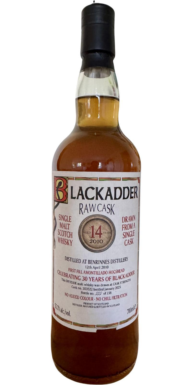 Benrinnes 2010 BA Raw Cask - Celebrating 30 Years of Blackadder