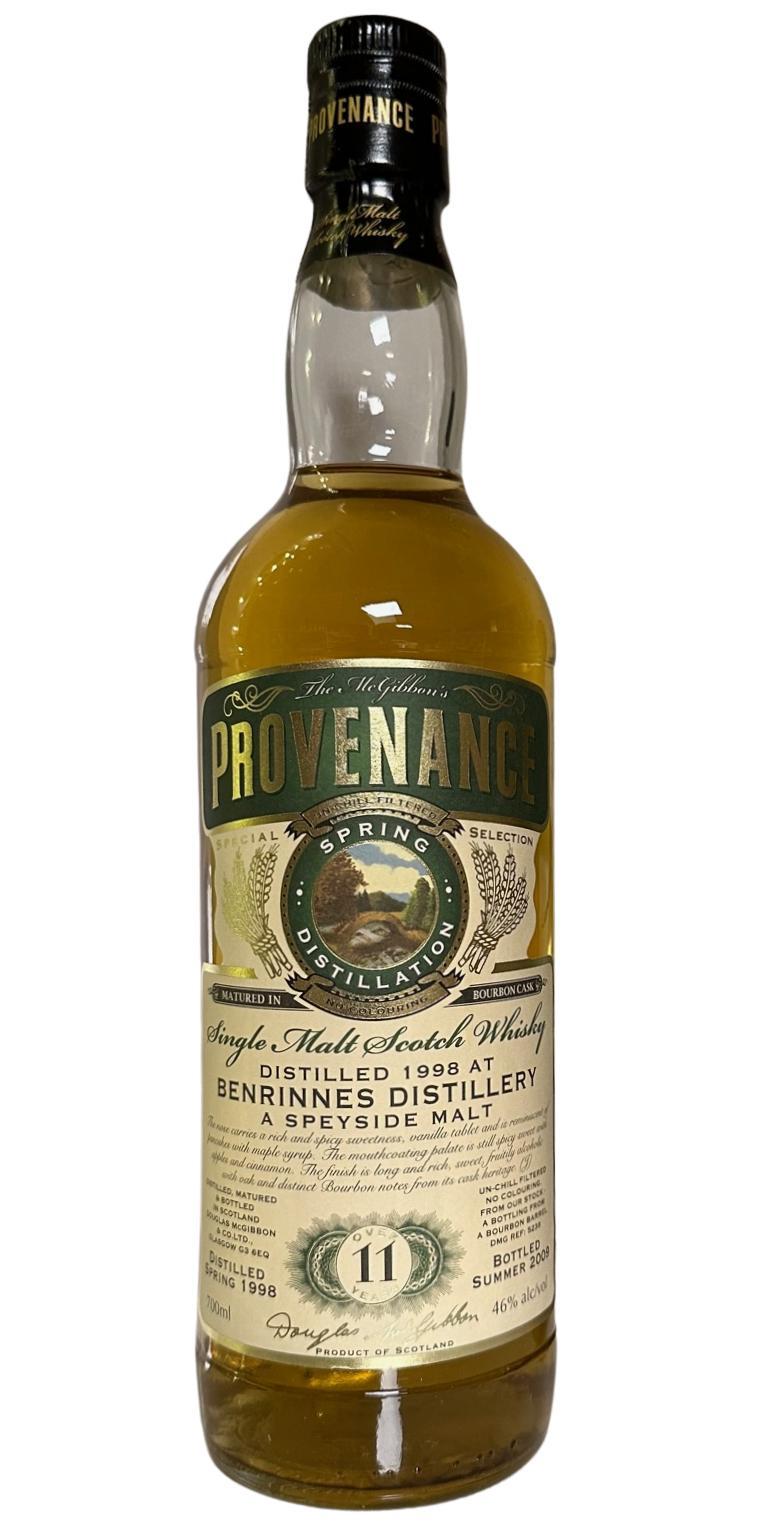 Benrinnes 1998 McG McGibbon's Provenance