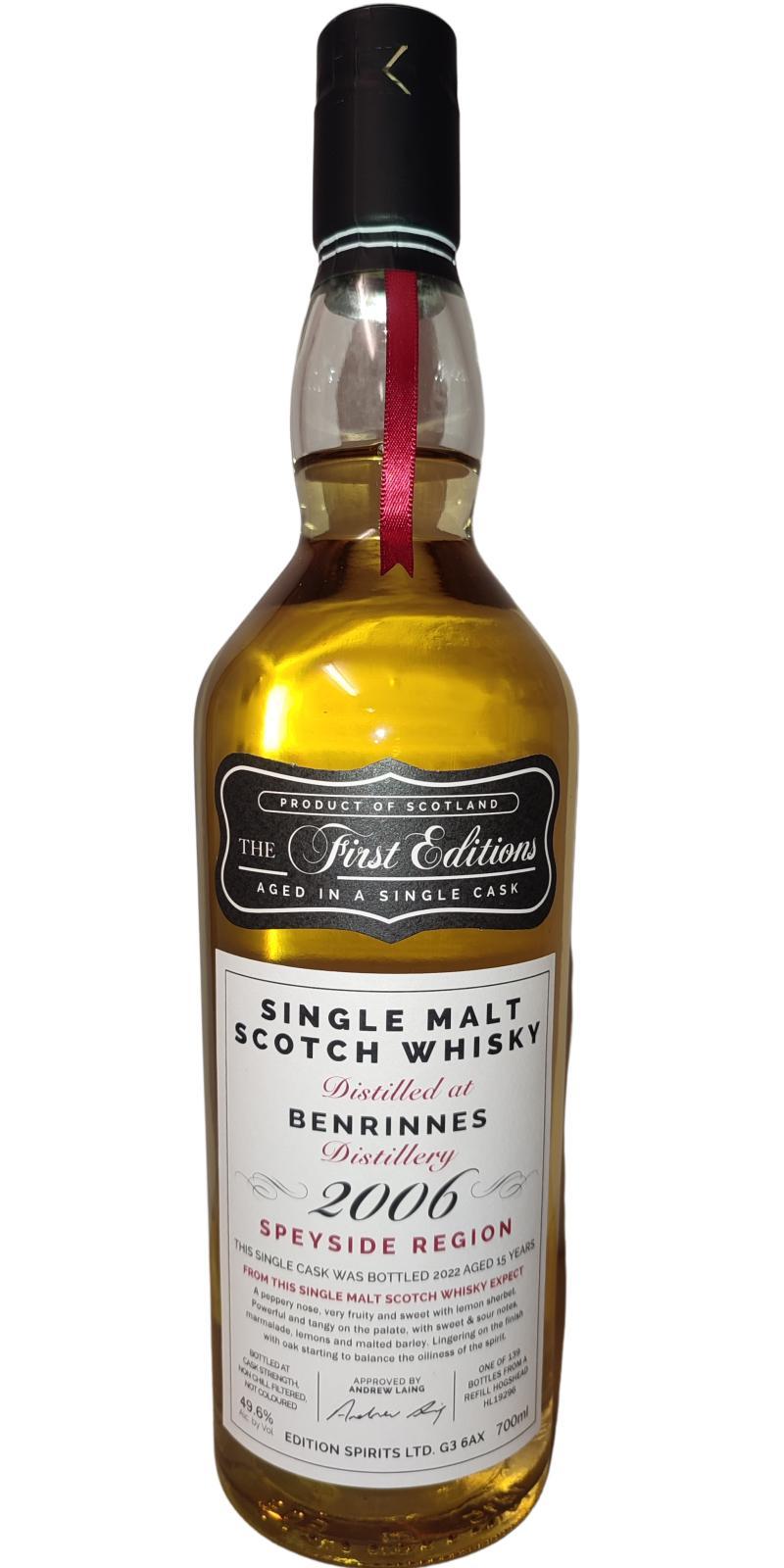 Benrinnes 2006 ED The First Editions