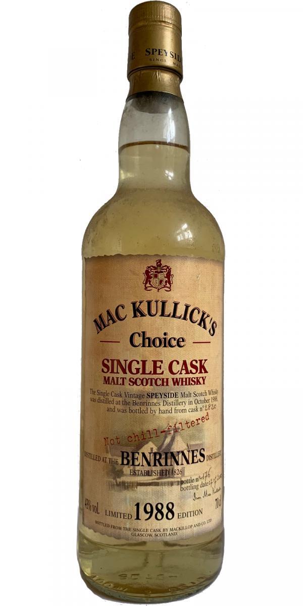 Benrinnes 1988 McC Mac Kullick's Choice - Single Cask
