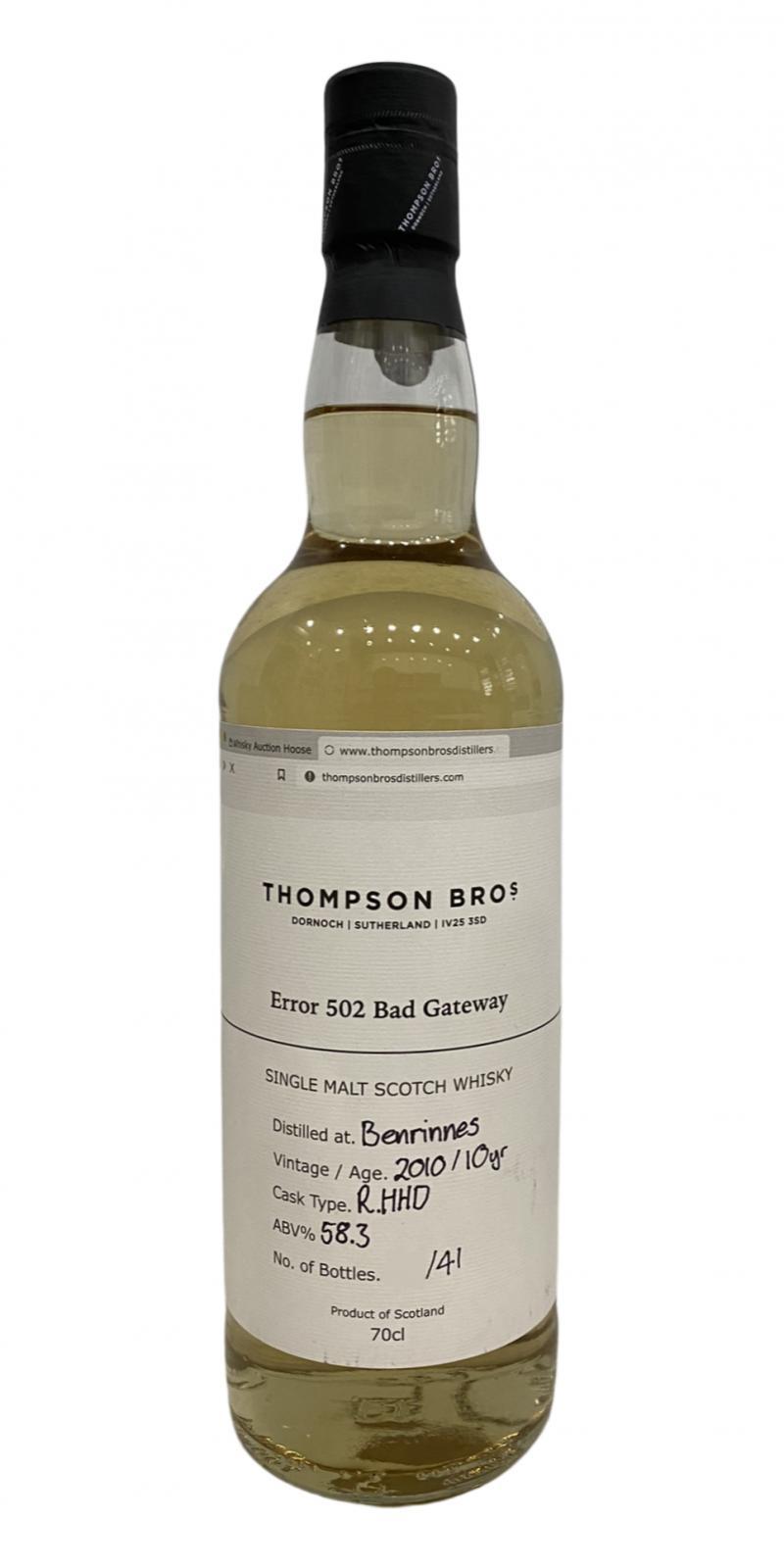 Benrinnes 2010 PST Error 502 Bad Gateway