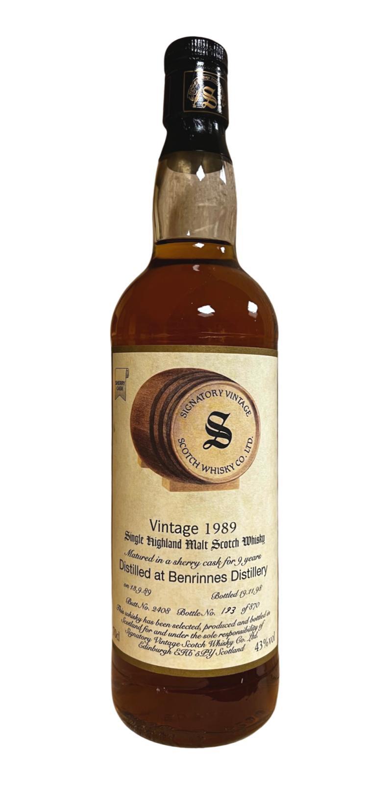 Benrinnes 1989 SV Vintage Collection