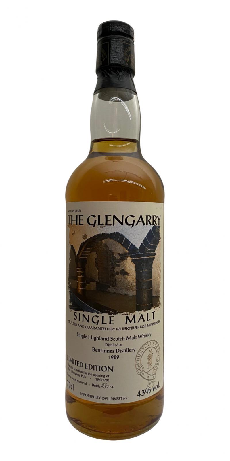 Benrinnes 1989 sv The Glengarry whisky club