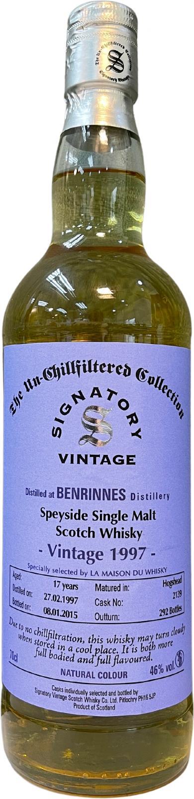 Benrinnes 1997 SV The Un-Chillfiltered Collection