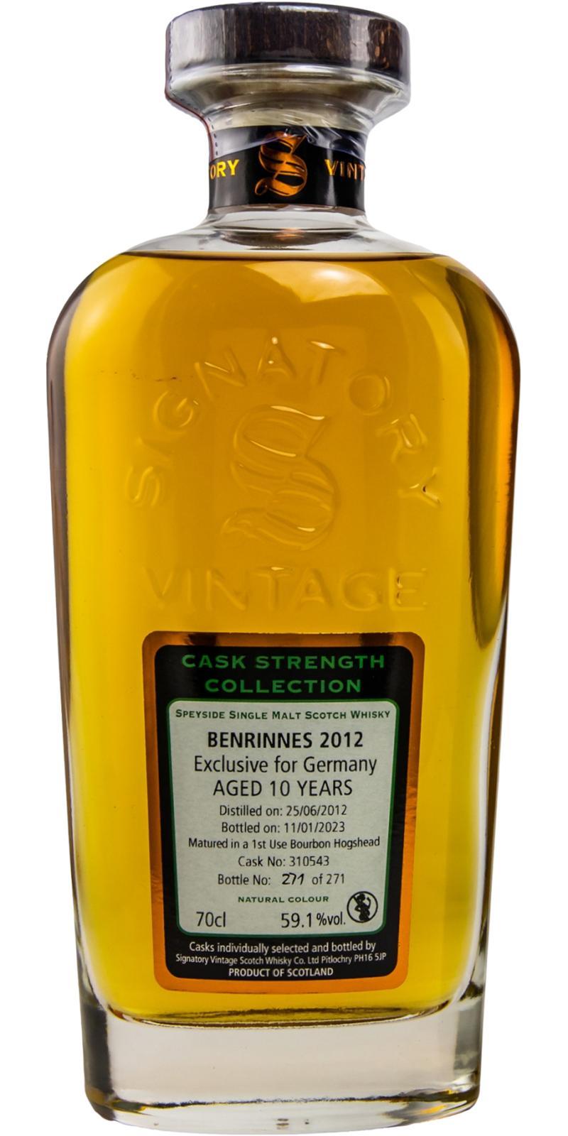 Benrinnes 2012 SV Cask Strength Collection