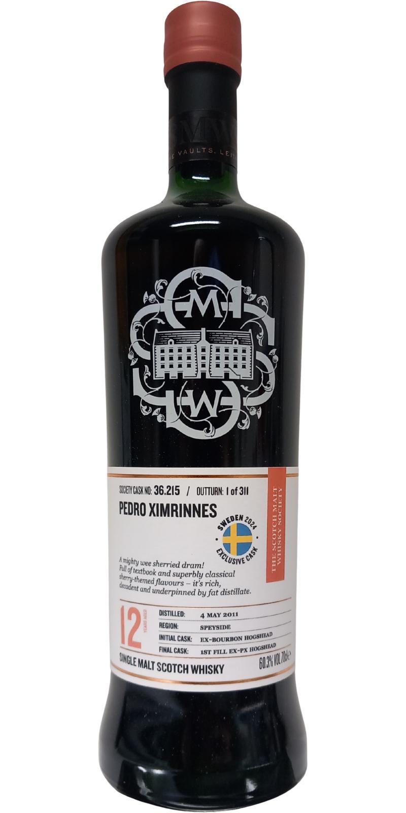 Benrinnes 2011 SMWS 36.215 Pedro Ximrinnes