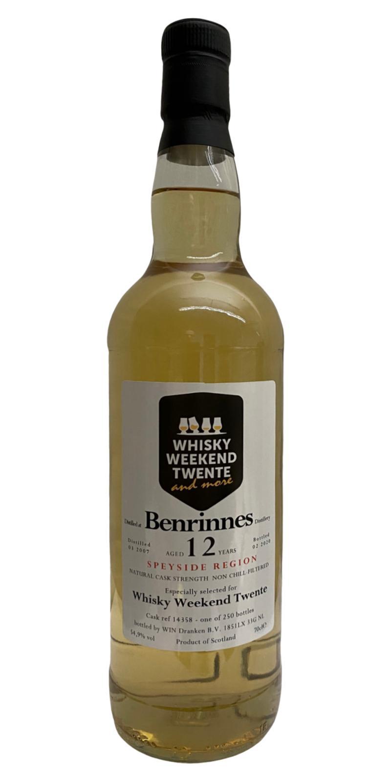 Benrinnes 2007 WIN Whisky Weekend Twente