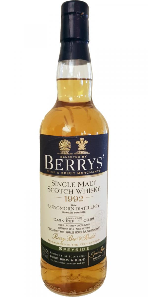 Longmorn 1992 BR Berrys'
