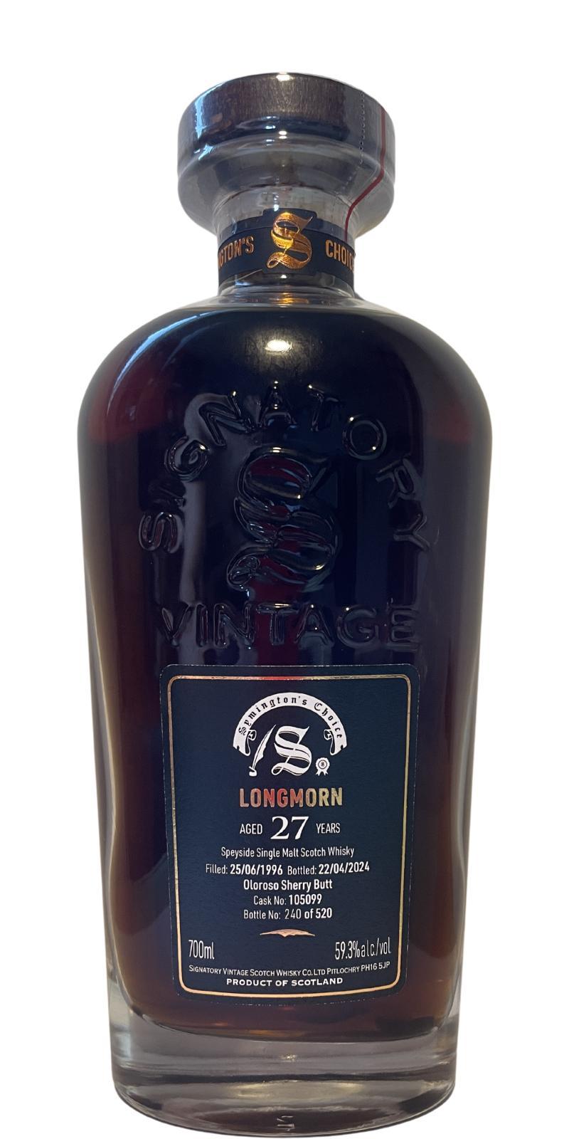 Longmorn 1996 SV Cask Strength Collection - Symington’s Choice
