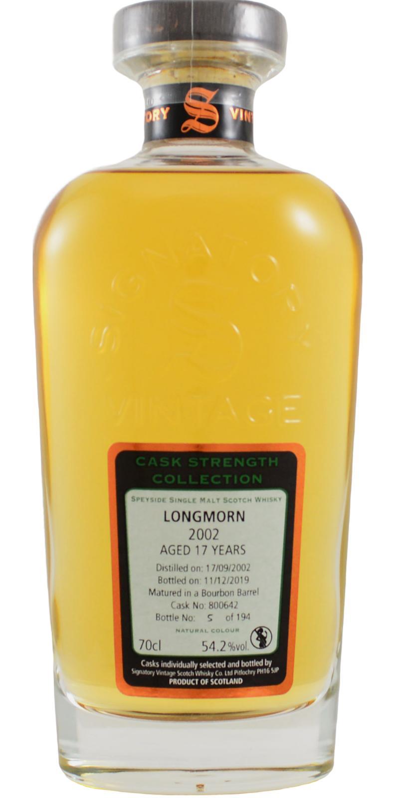 Longmorn 2002 SV Cask Strength Collection
