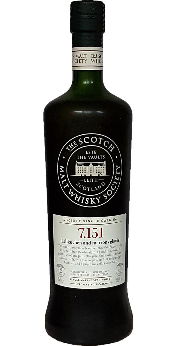Longmorn 2003 SMWS 7.151 Lebkuchen and marrons glacés