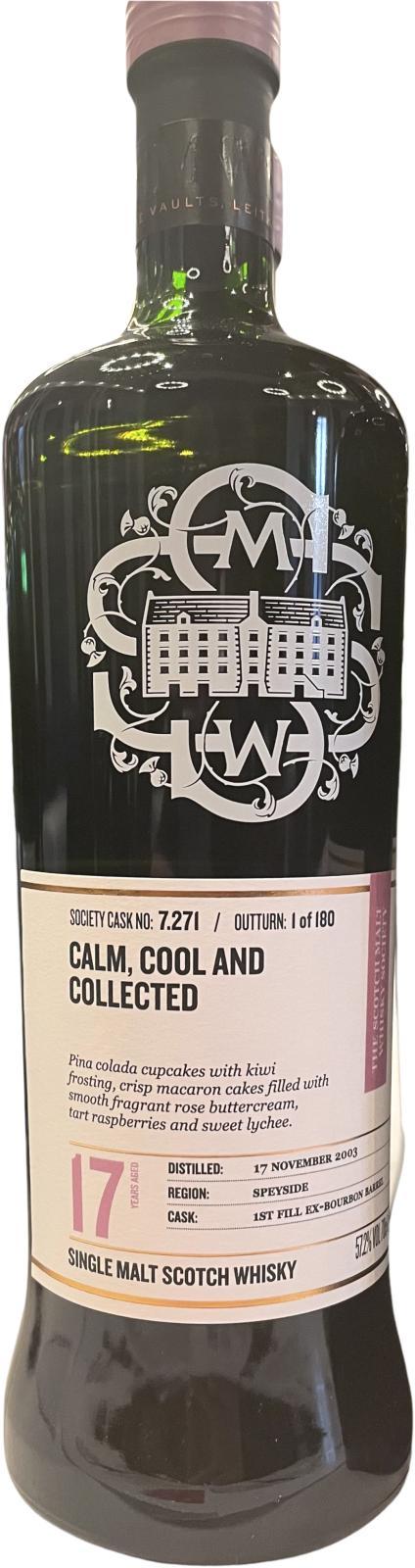 Longmorn 2003 SMWS 7.271 Calm, cool and collected