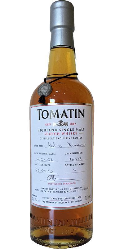 Tomatin 2002 Hand Bottled at the Distillery