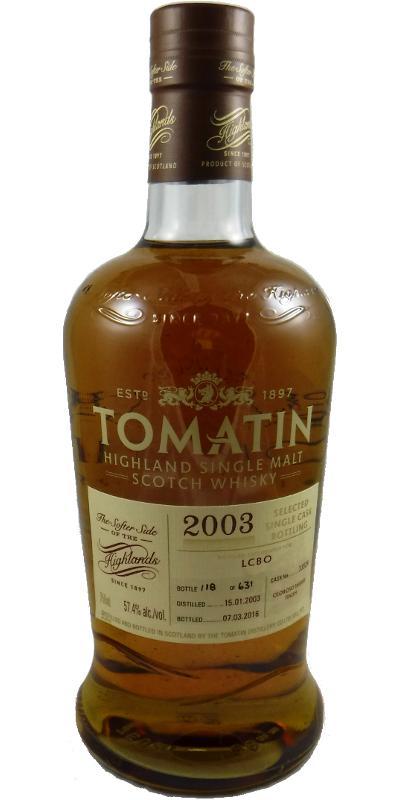 Tomatin 2003 Selected Single Cask Bottling