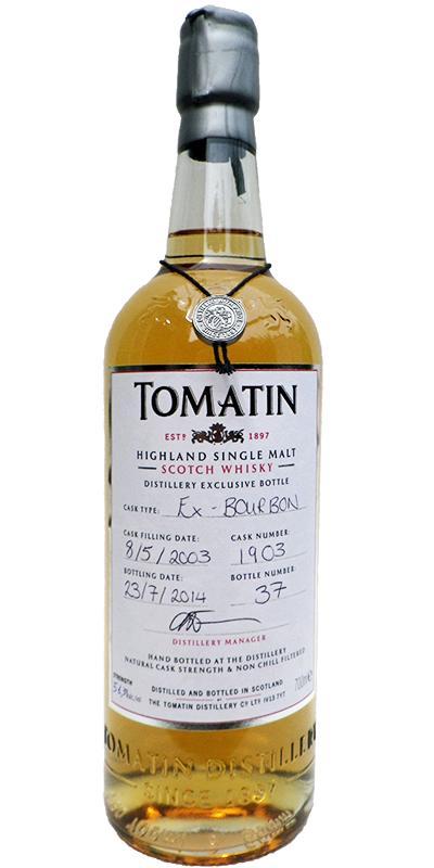 Tomatin 2003 Hand Bottled at the Distillery