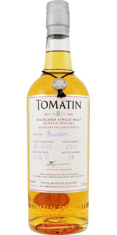 Tomatin 2003 Hand Bottled at the Distillery