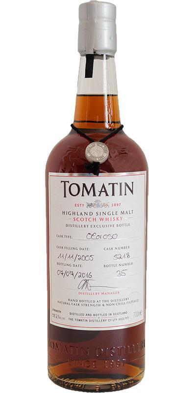 Tomatin 2005 Hand Bottled at the Distillery