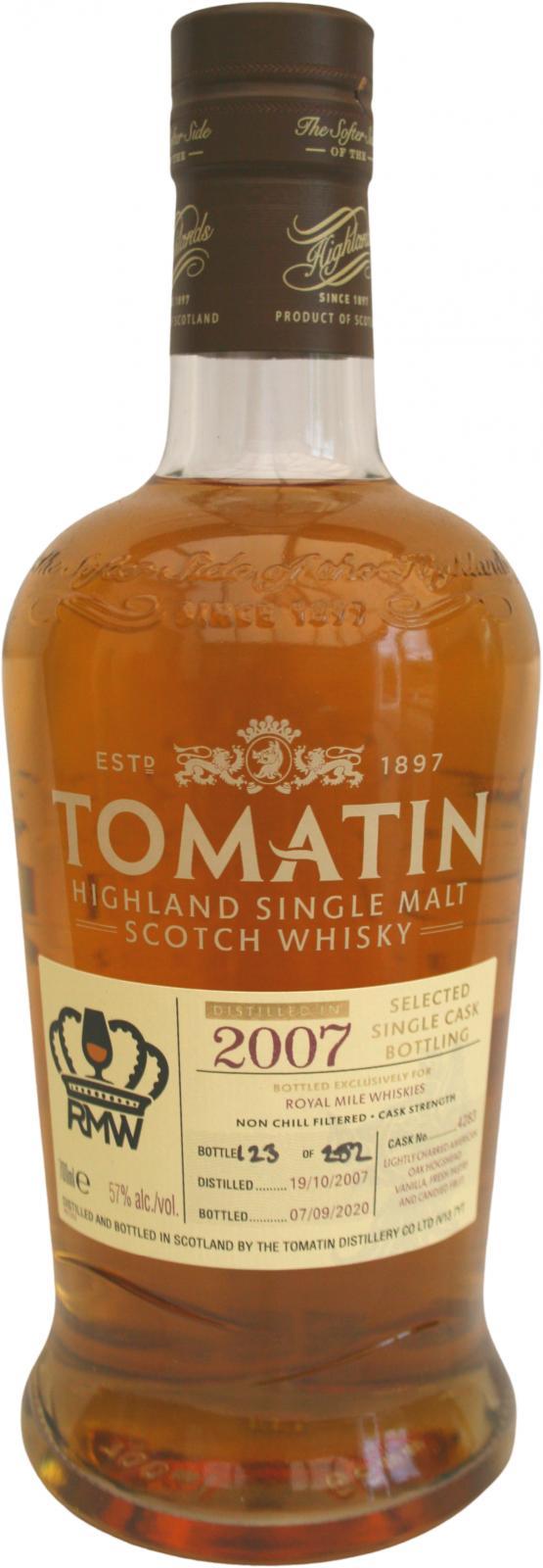 Tomatin 2007 Selected Single Cask Bottling