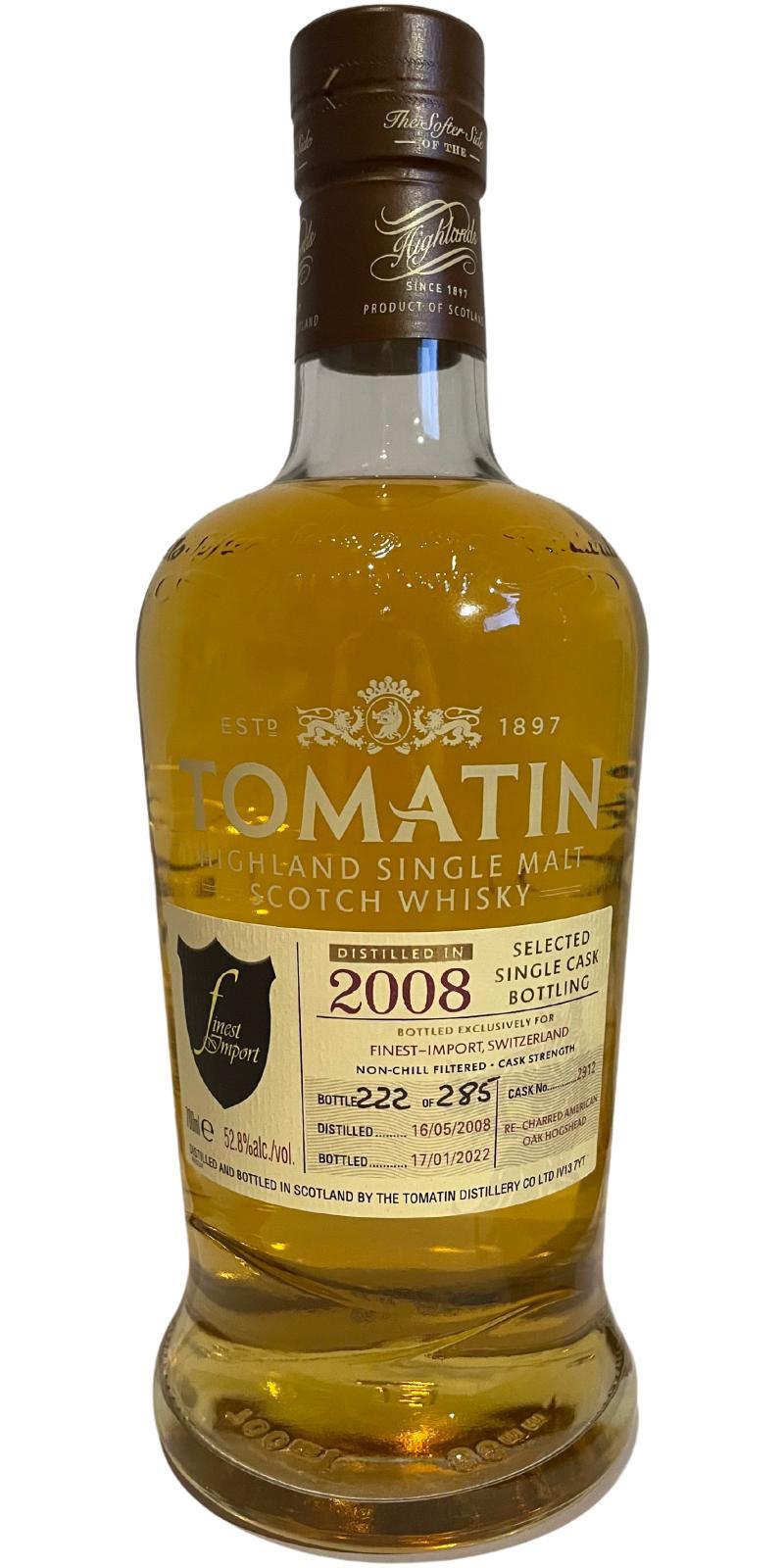 Tomatin 2008 Selected Single Cask Bottling