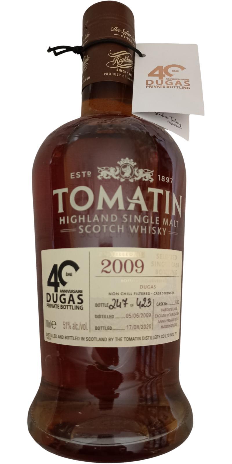 Tomatin 2009 Selected Single Cask Bottling
